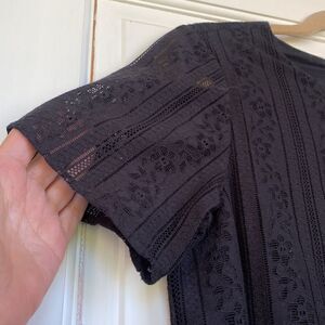 Cropped Blouse With Inset Lace And Fringe Detail By Michael Kors